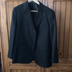 Boys 18 Husky black pinstriped Dockers blazer